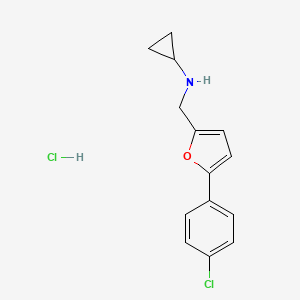 molecular formula C14H15Cl2NO B5479180 N-{[5-(4-chlorophenyl)-2-furyl]methyl}cyclopropanamine hydrochloride 