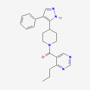 molecular formula C22H25N5O B5479230 [4-(4-phenyl-1H-pyrazol-5-yl)piperidin-1-yl]-(4-propylpyrimidin-5-yl)methanone 