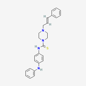 molecular formula C26H28N4S B5479266 N-(4-ANILINOPHENYL)-4-[(E)-3-PHENYL-2-PROPENYL]TETRAHYDRO-1(2H)-PYRAZINECARBOTHIOAMIDE 