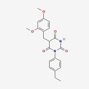 molecular formula C21H22N2O5 B5479294 5-(2,4-dimethoxybenzyl)-1-(4-ethylphenyl)-2,4,6(1H,3H,5H)-pyrimidinetrione 