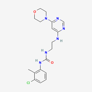 molecular formula C18H23ClN6O2 B5479307 N-(3-chloro-2-methylphenyl)-N'-(2-{[6-(4-morpholinyl)-4-pyrimidinyl]amino}ethyl)urea 