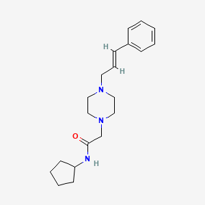 molecular formula C20H29N3O B5479355 N-cyclopentyl-2-{4-[(2E)-3-phenylprop-2-en-1-yl]piperazin-1-yl}acetamide 