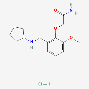 molecular formula C15H23ClN2O3 B5479417 2-[2-[(Cyclopentylamino)methyl]-6-methoxyphenoxy]acetamide;hydrochloride 