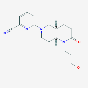molecular formula C18H24N4O2 B5479436 6-[(4aS*,8aR*)-1-(3-methoxypropyl)-2-oxooctahydro-1,6-naphthyridin-6(2H)-yl]pyridine-2-carbonitrile 