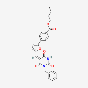 molecular formula C27H24N2O6 B5479616 butyl 4-[5-[(E)-(1-benzyl-2,4,6-trioxo-1,3-diazinan-5-ylidene)methyl]furan-2-yl]benzoate 