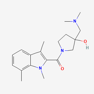 molecular formula C19H27N3O2 B5479679 3-[(dimethylamino)methyl]-1-[(1,3,7-trimethyl-1H-indol-2-yl)carbonyl]-3-pyrrolidinol 