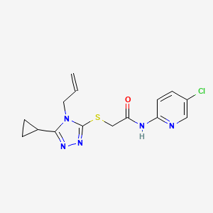 molecular formula C15H16ClN5OS B5479682 2-[(4-ALLYL-5-CYCLOPROPYL-4H-1,2,4-TRIAZOL-3-YL)SULFANYL]-N-(5-CHLORO-2-PYRIDINYL)ACETAMIDE 