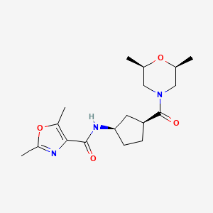molecular formula C18H27N3O4 B5479795 N-[(1R,3S)-3-[(2R,6S)-2,6-dimethylmorpholine-4-carbonyl]cyclopentyl]-2,5-dimethyl-1,3-oxazole-4-carboxamide 