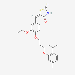 molecular formula C25H29NO4S2 B5479861 (5E)-5-[[3-ethoxy-4-[3-(5-methyl-2-propan-2-ylphenoxy)propoxy]phenyl]methylidene]-2-sulfanylidene-1,3-thiazolidin-4-one 