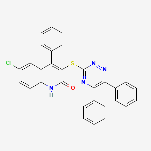 molecular formula C30H19ClN4OS B5479929 6-chloro-3-[(5,6-diphenyl-1,2,4-triazin-3-yl)sulfanyl]-4-phenylquinolin-2(1H)-one CAS No. 696646-62-5