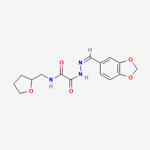 molecular formula C15H17N3O5 B5479973 N'-[(Z)-1,3-benzodioxol-5-ylmethylideneamino]-N-(oxolan-2-ylmethyl)oxamide 