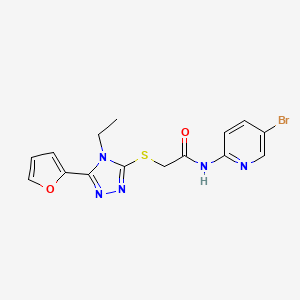 molecular formula C15H14BrN5O2S B5479987 N-(5-BROMO-2-PYRIDINYL)-2-{[4-ETHYL-5-(2-FURYL)-4H-1,2,4-TRIAZOL-3-YL]SULFANYL}ACETAMIDE 