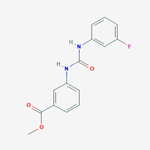 molecular formula C15H13FN2O3 B5480049 METHYL 3-{[(3-FLUOROANILINO)CARBONYL]AMINO}BENZOATE 