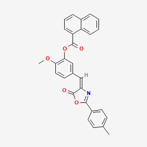 molecular formula C29H21NO5 B5480098 2-methoxy-5-{[2-(4-methylphenyl)-5-oxo-1,3-oxazol-4(5H)-ylidene]methyl}phenyl 1-naphthoate 