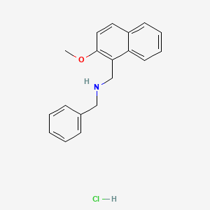 molecular formula C19H20ClNO B5480170 N-[(2-methoxynaphthalen-1-yl)methyl]-1-phenylmethanamine;hydrochloride 