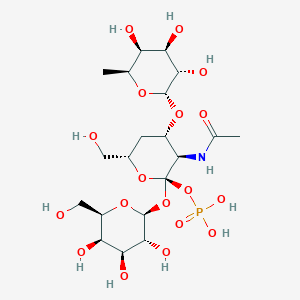 (Galactopyranosyl(1-4)-fucopyranosyl(1-3))-N-acetylglucosamine 1-phosphate