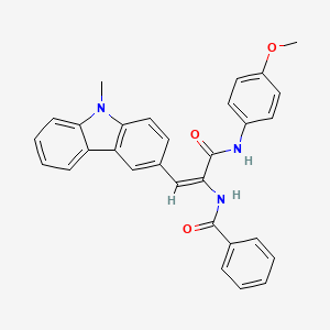 molecular formula C30H25N3O3 B5480354 N-[(E)-3-(4-methoxyanilino)-1-(9-methylcarbazol-3-yl)-3-oxoprop-1-en-2-yl]benzamide 