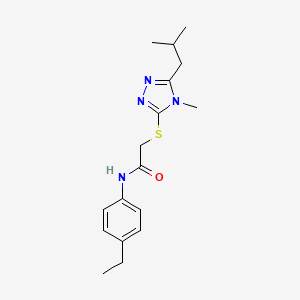 molecular formula C17H24N4OS B5480587 N-(4-ethylphenyl)-2-[[4-methyl-5-(2-methylpropyl)-1,2,4-triazol-3-yl]sulfanyl]acetamide 