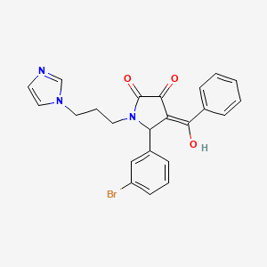 molecular formula C23H20BrN3O3 B5480656 4-benzoyl-5-(3-bromophenyl)-3-hydroxy-1-[3-(1H-imidazol-1-yl)propyl]-2,5-dihydro-1H-pyrrol-2-one 
