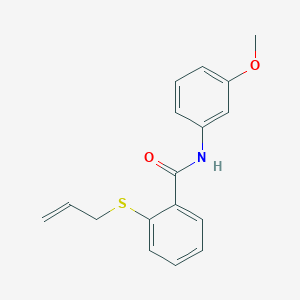 molecular formula C17H17NO2S B5480670 N-(3-methoxyphenyl)-2-prop-2-enylsulfanylbenzamide 