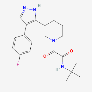 molecular formula C20H25FN4O2 B5480677 N-tert-butyl-2-[3-[4-(4-fluorophenyl)-1H-pyrazol-5-yl]piperidin-1-yl]-2-oxoacetamide 