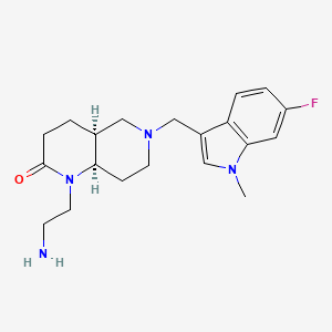 molecular formula C20H27FN4O B5480762 rel-(4aS,8aR)-1-(2-aminoethyl)-6-[(6-fluoro-1-methyl-1H-indol-3-yl)methyl]octahydro-1,6-naphthyridin-2(1H)-one dihydrochloride 