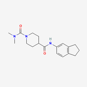 molecular formula C18H25N3O2 B5480857 N~4~-(2,3-dihydro-1H-inden-5-yl)-N~1~,N~1~-dimethylpiperidine-1,4-dicarboxamide 