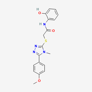 molecular formula C18H18N4O3S B5480866 N-(2-hydroxyphenyl)-2-[[5-(4-methoxyphenyl)-4-methyl-1,2,4-triazol-3-yl]sulfanyl]acetamide 