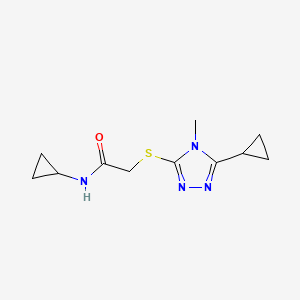 molecular formula C11H16N4OS B5480967 N-cyclopropyl-2-[(5-cyclopropyl-4-methyl-4H-1,2,4-triazol-3-yl)sulfanyl]acetamide 
