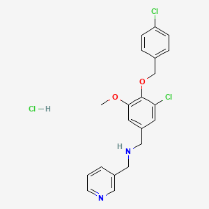 molecular formula C21H21Cl3N2O2 B5481060 N-[[3-chloro-4-[(4-chlorophenyl)methoxy]-5-methoxyphenyl]methyl]-1-pyridin-3-ylmethanamine;hydrochloride 