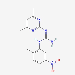 molecular formula C14H16N6O2 B5481071 N-(4,6-dimethyl-2-pyrimidinyl)-N'-(2-methyl-5-nitrophenyl)guanidine 