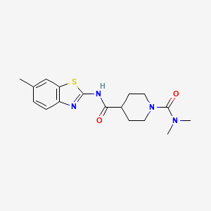 molecular formula C17H22N4O2S B5481185 N~1~,N~1~-dimethyl-N~4~-(6-methyl-1,3-benzothiazol-2-yl)piperidine-1,4-dicarboxamide 