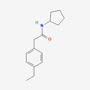 molecular formula C15H21NO B5481257 N-cyclopentyl-2-(4-ethylphenyl)acetamide 