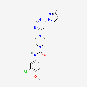 molecular formula C20H22ClN7O2 B5481327 N-(3-chloro-4-methoxyphenyl)-4-[6-(3-methyl-1H-pyrazol-1-yl)-4-pyrimidinyl]-1-piperazinecarboxamide 