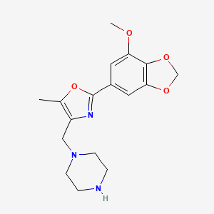 molecular formula C17H21N3O4 B5481365 1-{[2-(7-methoxy-1,3-benzodioxol-5-yl)-5-methyl-1,3-oxazol-4-yl]methyl}piperazine hydrochloride 
