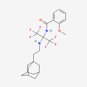 molecular formula C23H28F6N2O2 B5481432 N-(2-{[2-(ADAMANTAN-1-YL)ETHYL]AMINO}-1,1,1,3,3,3-HEXAFLUOROPROPAN-2-YL)-2-METHOXYBENZAMIDE 