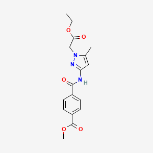 molecular formula C17H19N3O5 B5481484 methyl 4-({[1-(2-ethoxy-2-oxoethyl)-5-methyl-1H-pyrazol-3-yl]amino}carbonyl)benzoate 