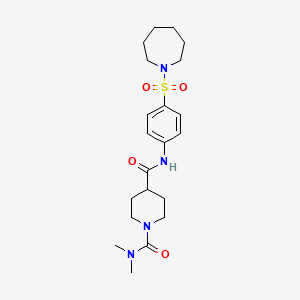 molecular formula C21H32N4O4S B5481567 N~4~-[4-(azepan-1-ylsulfonyl)phenyl]-N~1~,N~1~-dimethylpiperidine-1,4-dicarboxamide 
