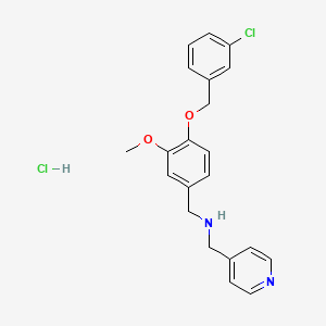 molecular formula C21H22Cl2N2O2 B5481678 N-[[4-[(3-chlorophenyl)methoxy]-3-methoxyphenyl]methyl]-1-pyridin-4-ylmethanamine;hydrochloride 
