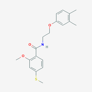 molecular formula C19H23NO3S B5481708 N-[2-(3,4-Dimethylphenoxy)ethyl]-2-methoxy-4-(methylsulfanyl)benzamide 