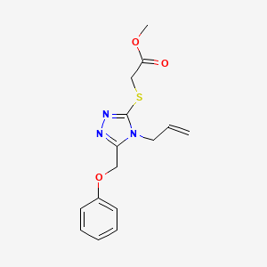molecular formula C15H17N3O3S B5481816 METHYL 2-{[4-ALLYL-5-(PHENOXYMETHYL)-4H-1,2,4-TRIAZOL-3-YL]SULFANYL}ACETATE 