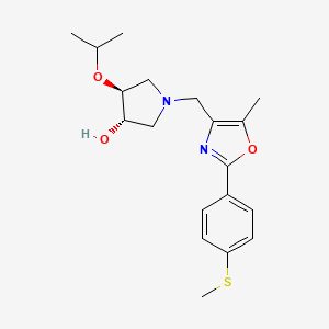 molecular formula C19H26N2O3S B5481901 (3S,4S)-1-[[5-methyl-2-(4-methylsulfanylphenyl)-1,3-oxazol-4-yl]methyl]-4-propan-2-yloxypyrrolidin-3-ol 