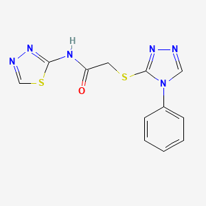 molecular formula C12H10N6OS2 B5481935 2-[(4-phenyl-4H-1,2,4-triazol-3-yl)sulfanyl]-N-(1,3,4-thiadiazol-2-yl)acetamide 