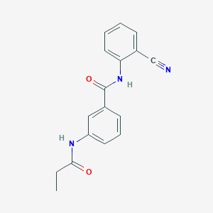 molecular formula C17H15N3O2 B5481955 N-(2-cyanophenyl)-3-(propanoylamino)benzamide 
