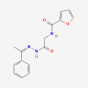molecular formula C15H15N3O3 B5482050 N-[2-oxo-2-[(2Z)-2-(1-phenylethylidene)hydrazinyl]ethyl]furan-2-carboxamide 