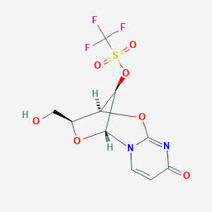 molecular formula C10H9F3N2O7S B054823 2'-O-Triflyl-2,3'-anhydroxylosyluracil CAS No. 119637-71-7