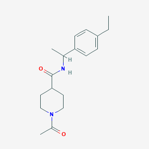 molecular formula C18H26N2O2 B5482337 1-acetyl-N-[1-(4-ethylphenyl)ethyl]piperidine-4-carboxamide 