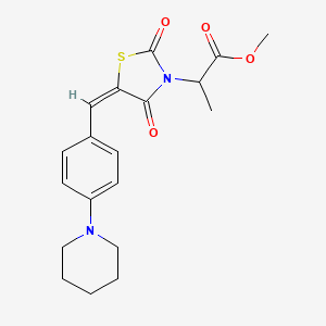 molecular formula C19H22N2O4S B5482395 methyl 2-{(5E)-2,4-dioxo-5-[4-(piperidin-1-yl)benzylidene]-1,3-thiazolidin-3-yl}propanoate 