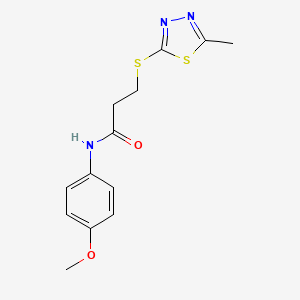 molecular formula C13H15N3O2S2 B5482415 N-(4-Methoxyphenyl)-3-[(5-methyl-1,3,4-thiadiazol-2-yl)sulfanyl]propanamide 