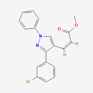 molecular formula C19H15BrN2O2 B5482598 methyl (Z)-3-[3-(3-bromophenyl)-1-phenylpyrazol-4-yl]prop-2-enoate 